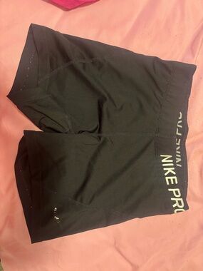 Nike Black Compression Shorts with White NIKE PRO Waistband